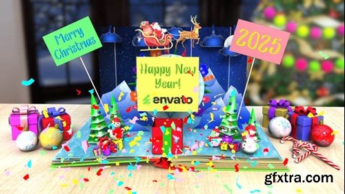 Videohive Christmas greetings popup book 55490530