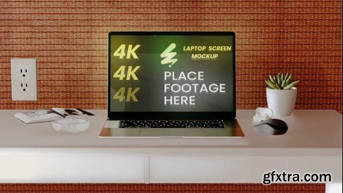 Videohive Laptop On Desk Opener Mockup 55500231