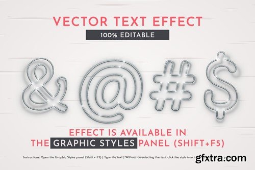 Aluminum Alloy Editable Text Effect, Graphic Style XNB8GWJ