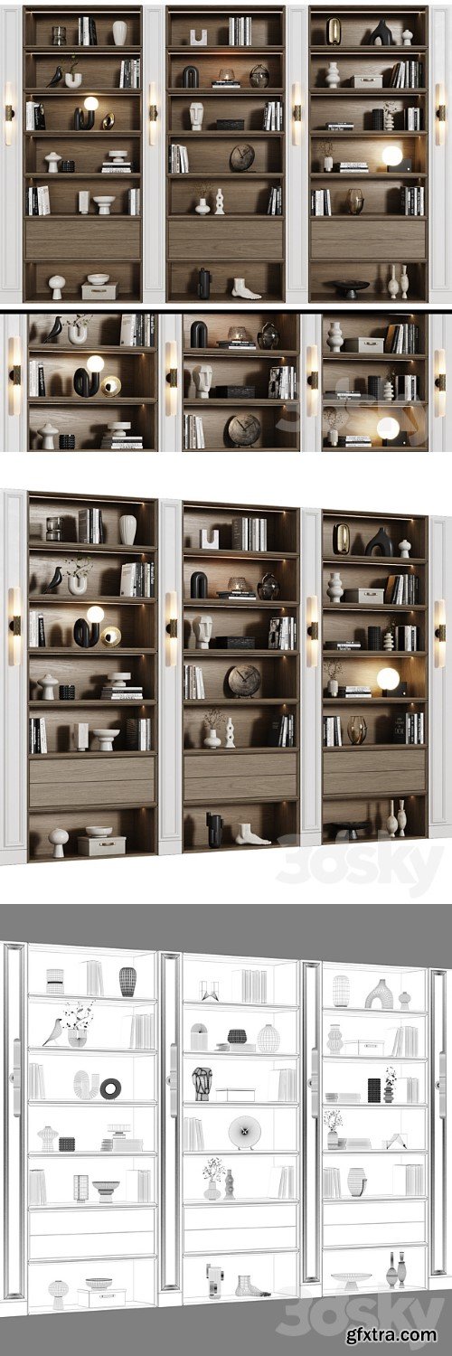 Neoclassical Modular Shelving Unit 01