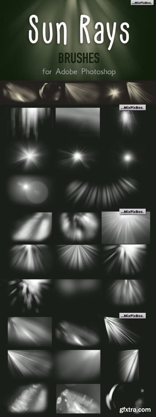 Creativemarket - SUN RAYS Brushes for Adobe Photoshop 94601334