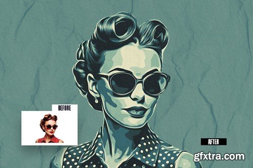 Retro Vector Art Photo Effect J662XRT