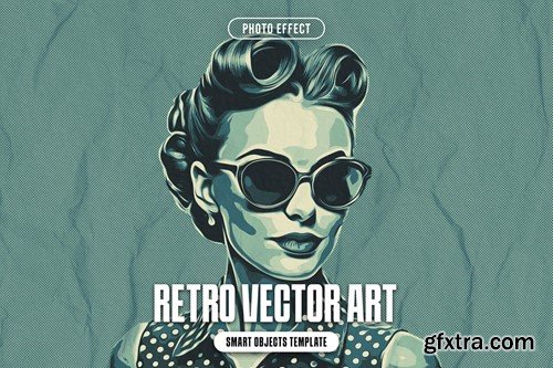 Retro Vector Art Photo Effect J662XRT