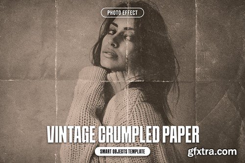 Vintage Crumpled Paper Photo Effect 9RHDJFP