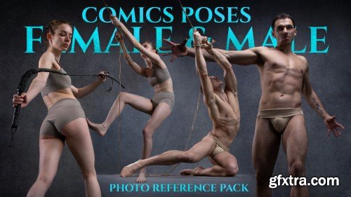 Artstation - Satine Zillah - Comics Poses- Female & Male Photo Reference Pack-620 JPEGs noAI