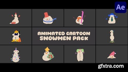 Videohive Cartoon Snowmen for After Effects 55460915