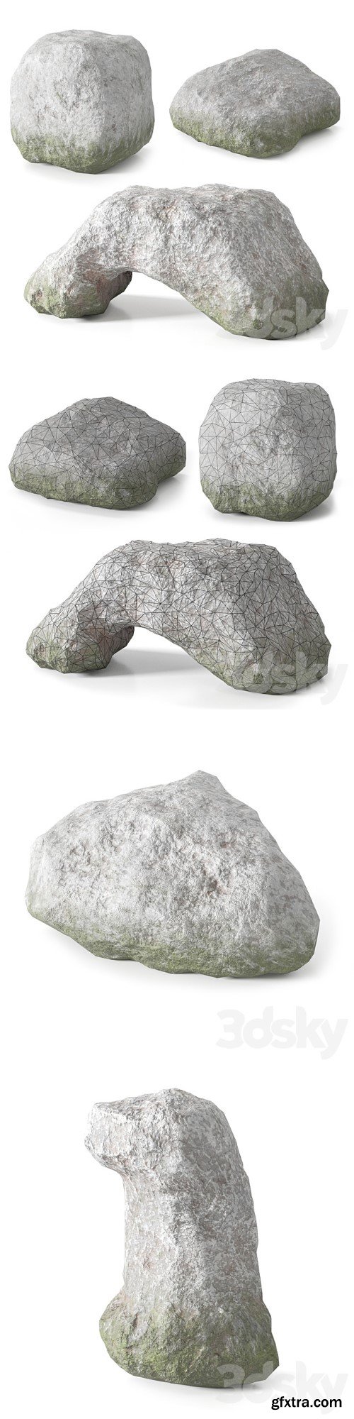 Low Poly Stones Set 02