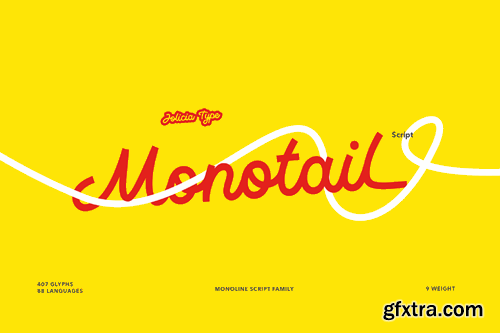 Monotail Script | Monoline Font Family F4KEWZY