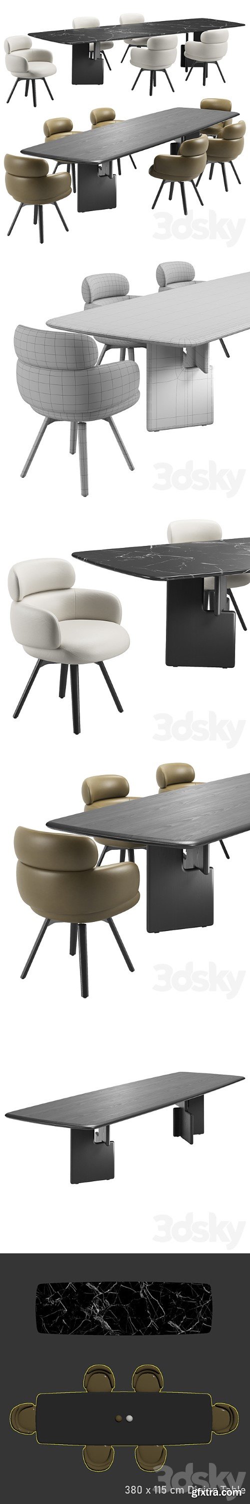 Vivienne Chair & Nico Table by Minotti