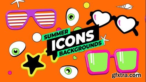 Videohive Summer Icons Backgrounds 55529117