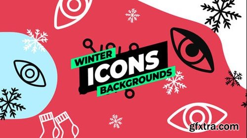 Videohive Winter Icons Backgrounds 55529148