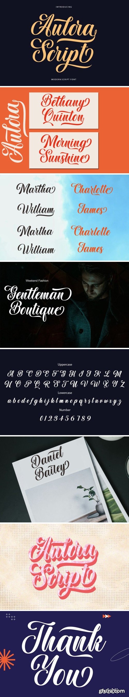 Aulora Script Font