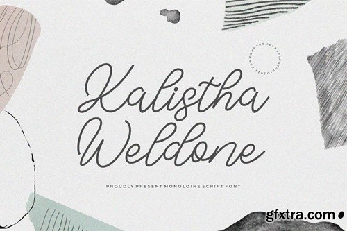 Kalistha Weldone || Monoline Script Font NDHHQKD