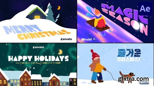 Videohive Stylish Cartoon Christmas Typography for After Effects 55532712