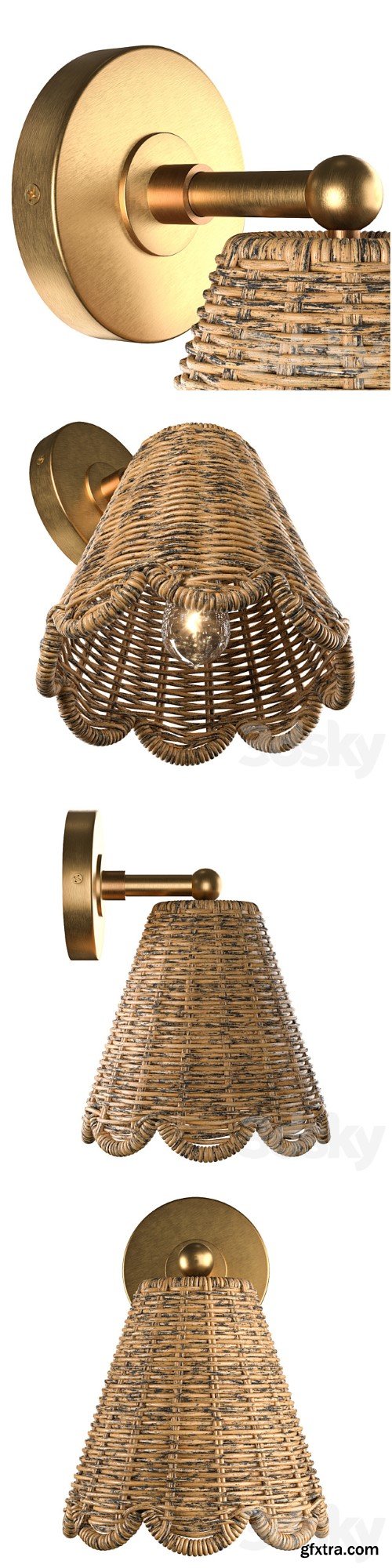 Kismet Hanging Wicker Rattan Sconce