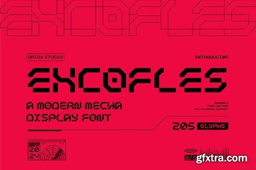 Excofles – Modern Mecha Display Font 6FGTL8H