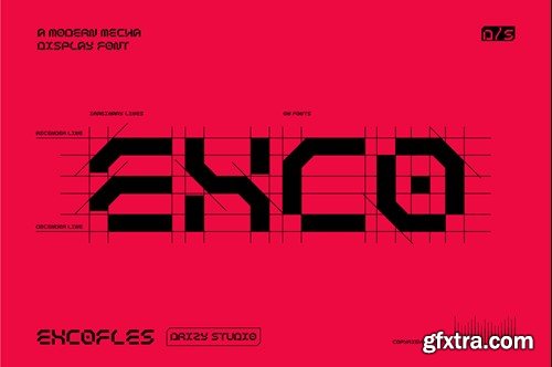 Excofles – Modern Mecha Display Font 6FGTL8H