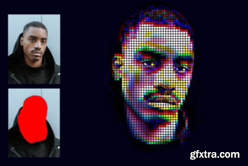 4D Pixel Portrait Photoshop Action