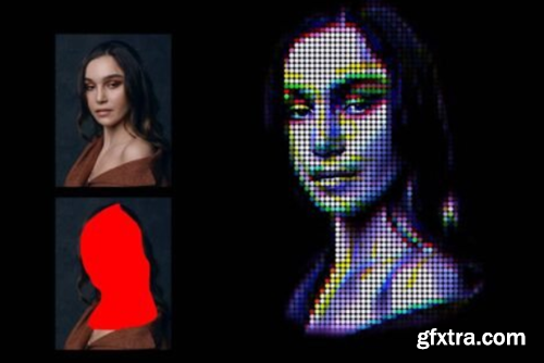 4D Pixel Portrait Photoshop Action