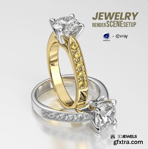 Jewelry 3D Rendering Scene Setup for Cinema 4D with V-ray 5