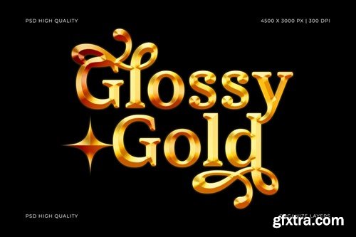 Glossy Gold Text Effect CD8JEFY