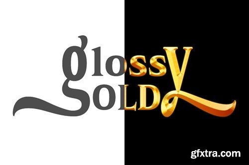 Glossy Gold Text Effect CD8JEFY