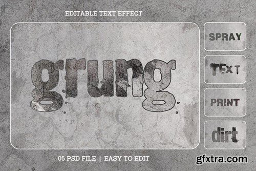 Grunge Editable Text Effect Set JSE68YD