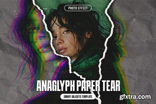 Anaglyph Paper Tear Photo Effect 5LWHKMW