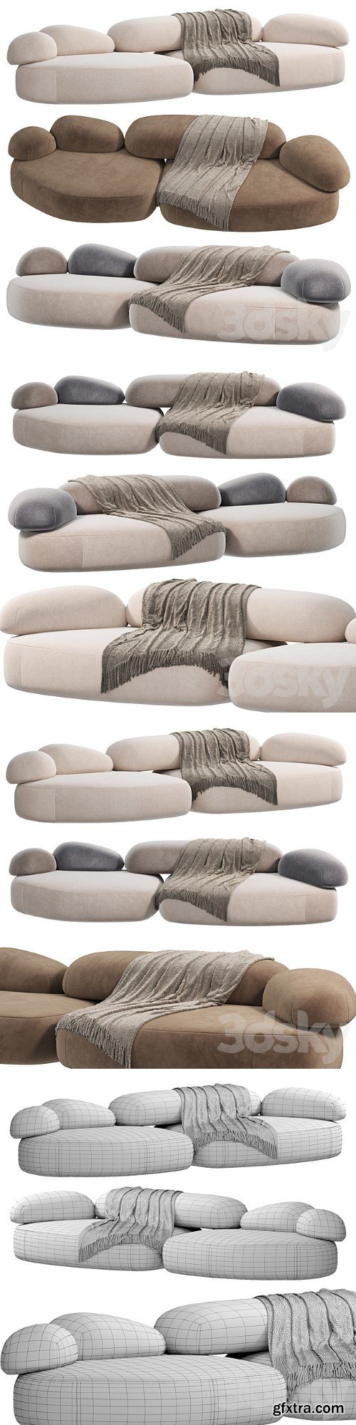 Moroso Pebble Rubble Sofa