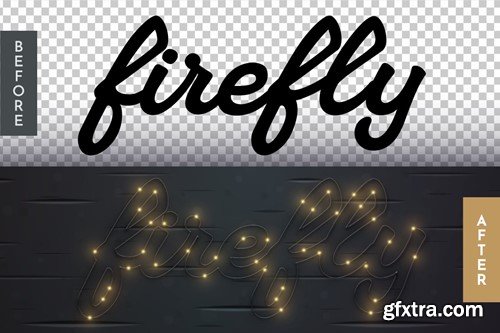 Firefly Editable Text Effect, Graphic Style BW2K7DG