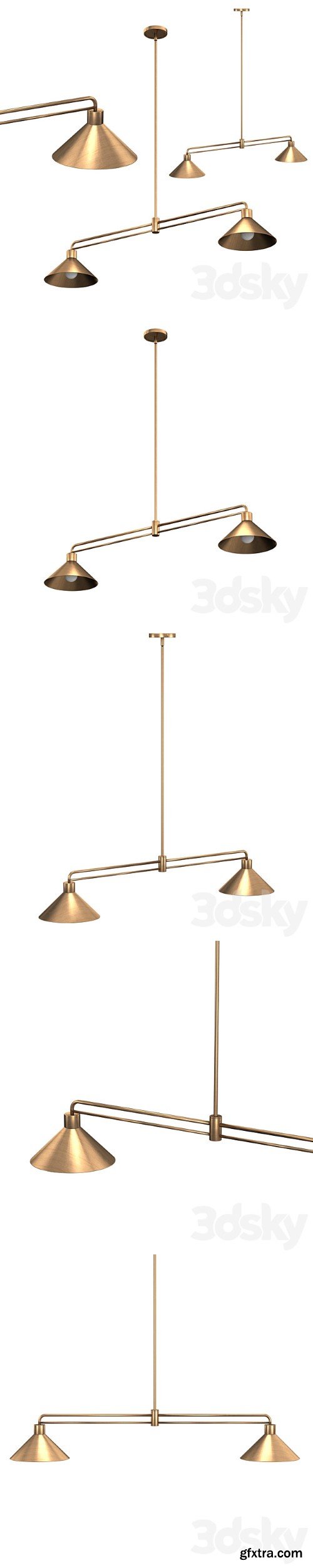 Andre Brass 2 Light Pendant