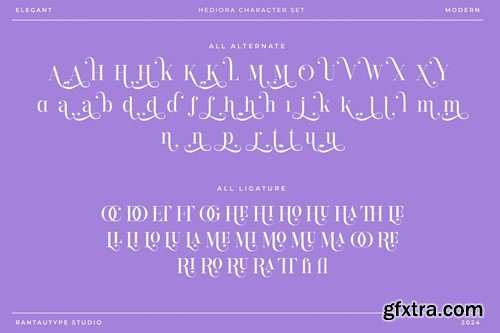 Hediora Elegant Display Serif Font 35DLSNY