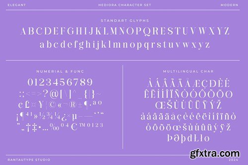 Hediora Elegant Display Serif Font 35DLSNY