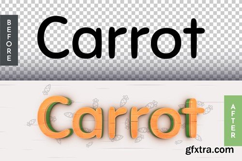 Splatter Carrot Editable Text Effect 94XB53L