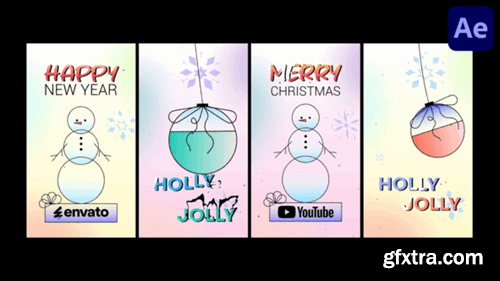 Videohive Christmas Toy And Snowman Vertical Logo for After Effects 55577219