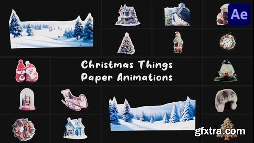 Videohive Christmas Things Paper Animations for After Effects 55531729