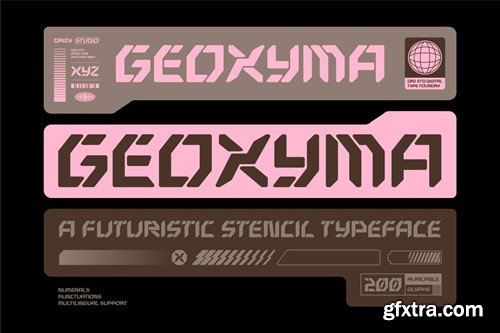 Geoxyma – Futuristic Stencil Font UMG4PGZ