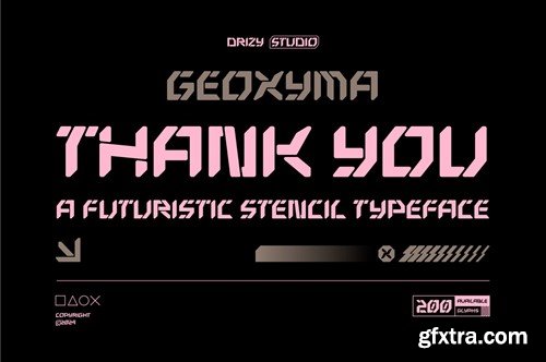 Geoxyma – Futuristic Stencil Font UMG4PGZ