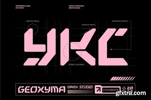 Geoxyma – Futuristic Stencil Font UMG4PGZ