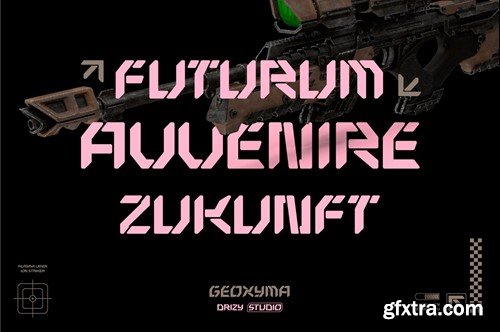 Geoxyma – Futuristic Stencil Font UMG4PGZ