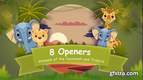 Videohive 8 Opener with Animals of the Savannah and Tropics 55580235