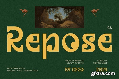 Repose – Decorative Font 77D3JGB