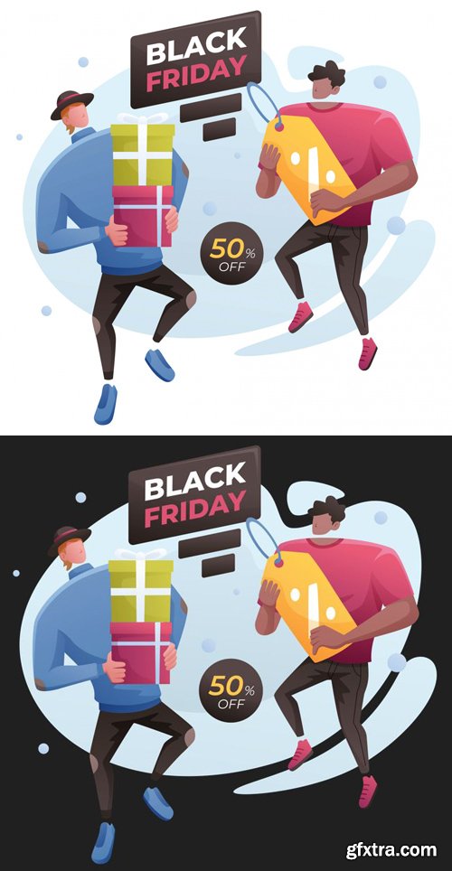 Black Friday Discount Illustration Template