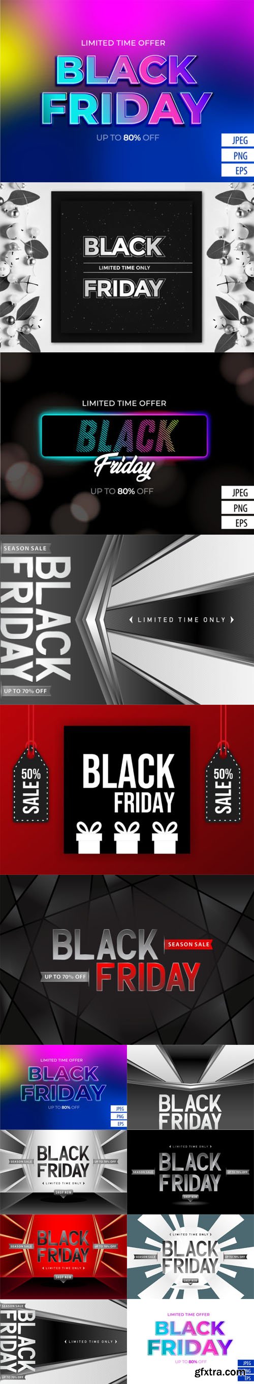 Black Friday Vector Backgrounds Collection