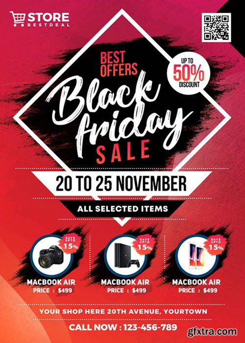 Black Friday Sale Flyer PSD Template