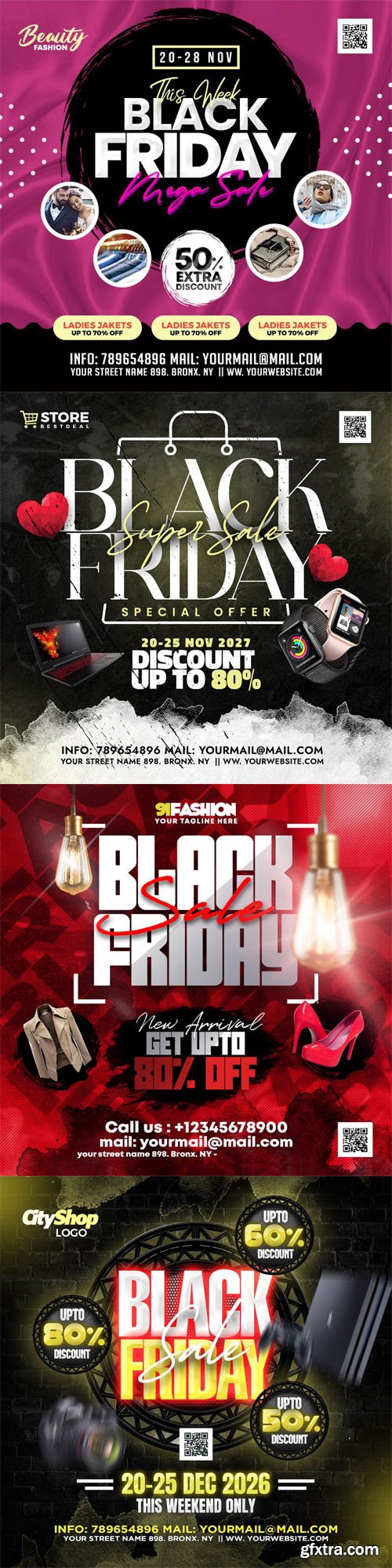 Modern Black Friday Sale Social Media Post PSD Templates [Vol.2]