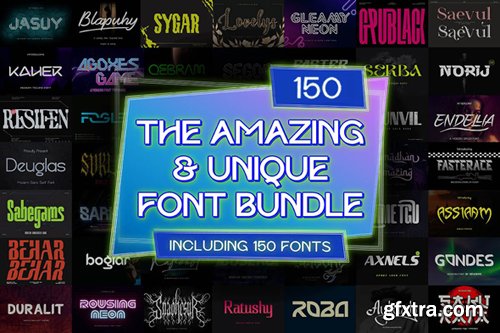 The Amazing & Unique Font Bundle - 150 Premium Fonts