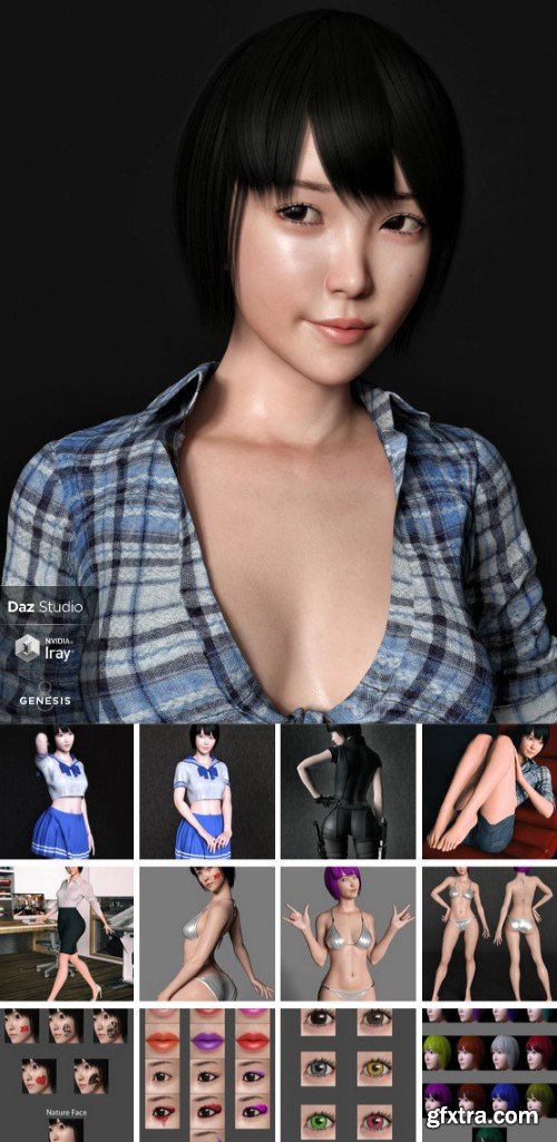 Daz3D - Yuna Character and Hair for Genesis 8 Female