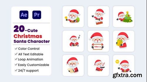 Videohive Cute Christmas Santa Character 55602094