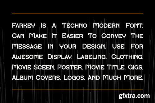 Farkey - Modern Tech Typeface HBE85HG